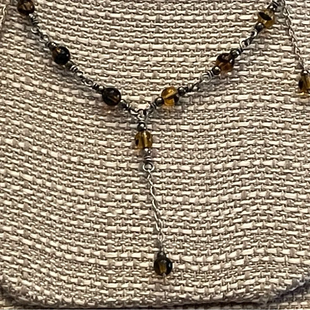 Estate find pretty necklace with glass stones clasp is stamped 925 boho hippie - Picture 6 of 7